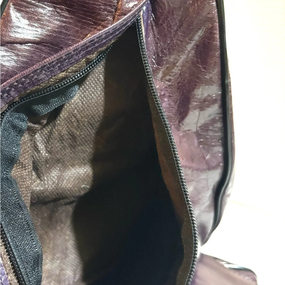 Purple Leather Backpack